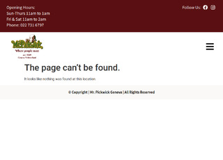 Capture du site BACK:N:BLACK at Pickwick's Geneva