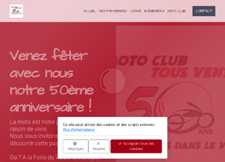 Capture du site MOTO CLUB TOUS VENTS 50 ANS