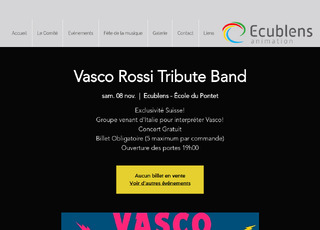 Capture du site Vasco Rossi Tribute Band