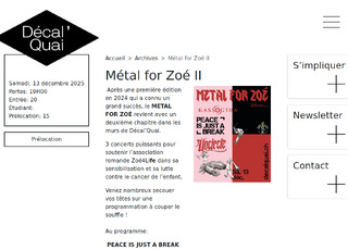 Capture du site Metal for Zoé II