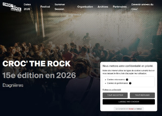 Capture du site Croc' The Rock Indoor Festival 8ème