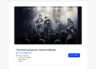 Capture du site Benvenuti and guests chantent Hallyday