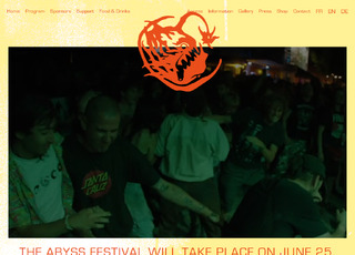 Capture du site Abyss Festival