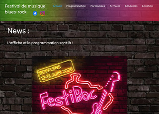 Capture du site FestiBoc festival Blues-Rock