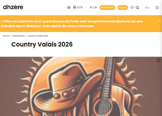 Capture du site COUNTRY VALAIS - SEMAINE INTERNATIONALE DE DANSE COUNTRY & EN LIGNE