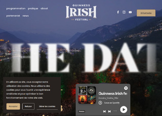 Capture du site Guiness Irish Festival